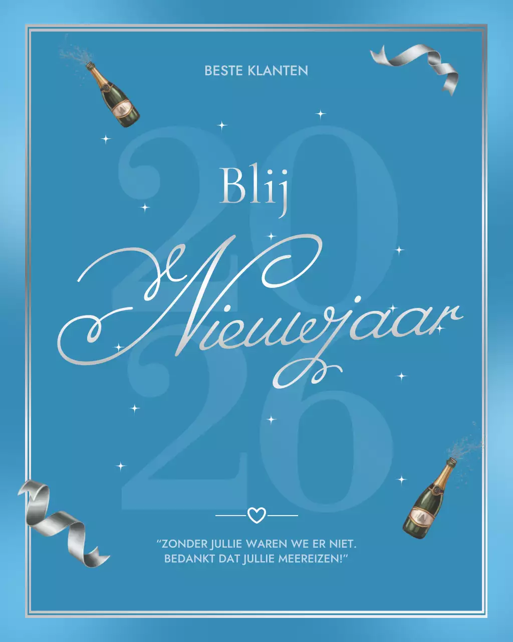 Blauwe elegante bedankkaart Instagram-post