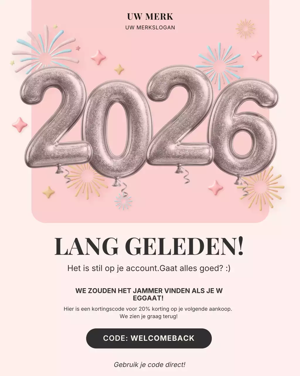 Roze Moderne Klantenpromotie