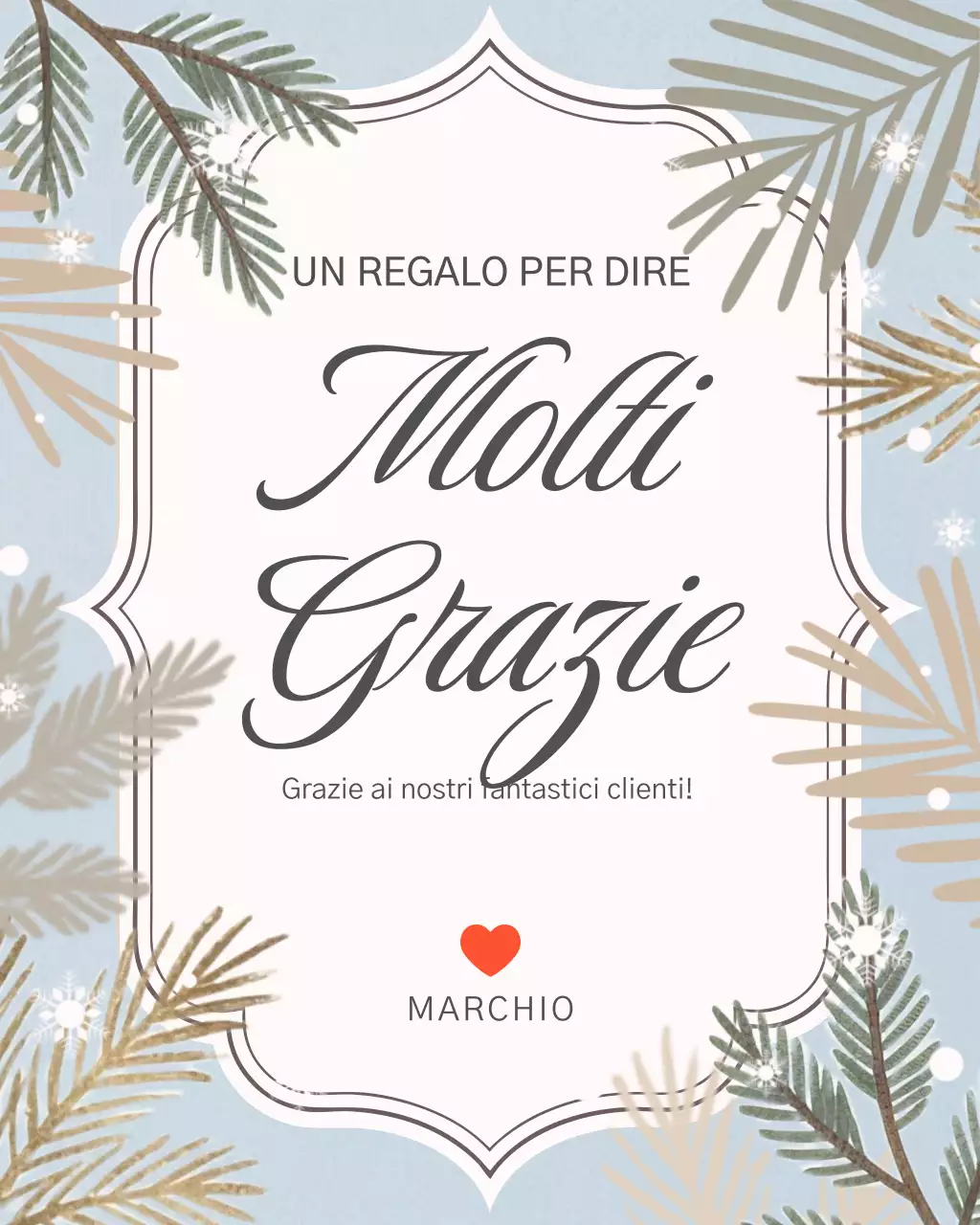 Post Instagram con biglietto di ringraziamento elegante beige