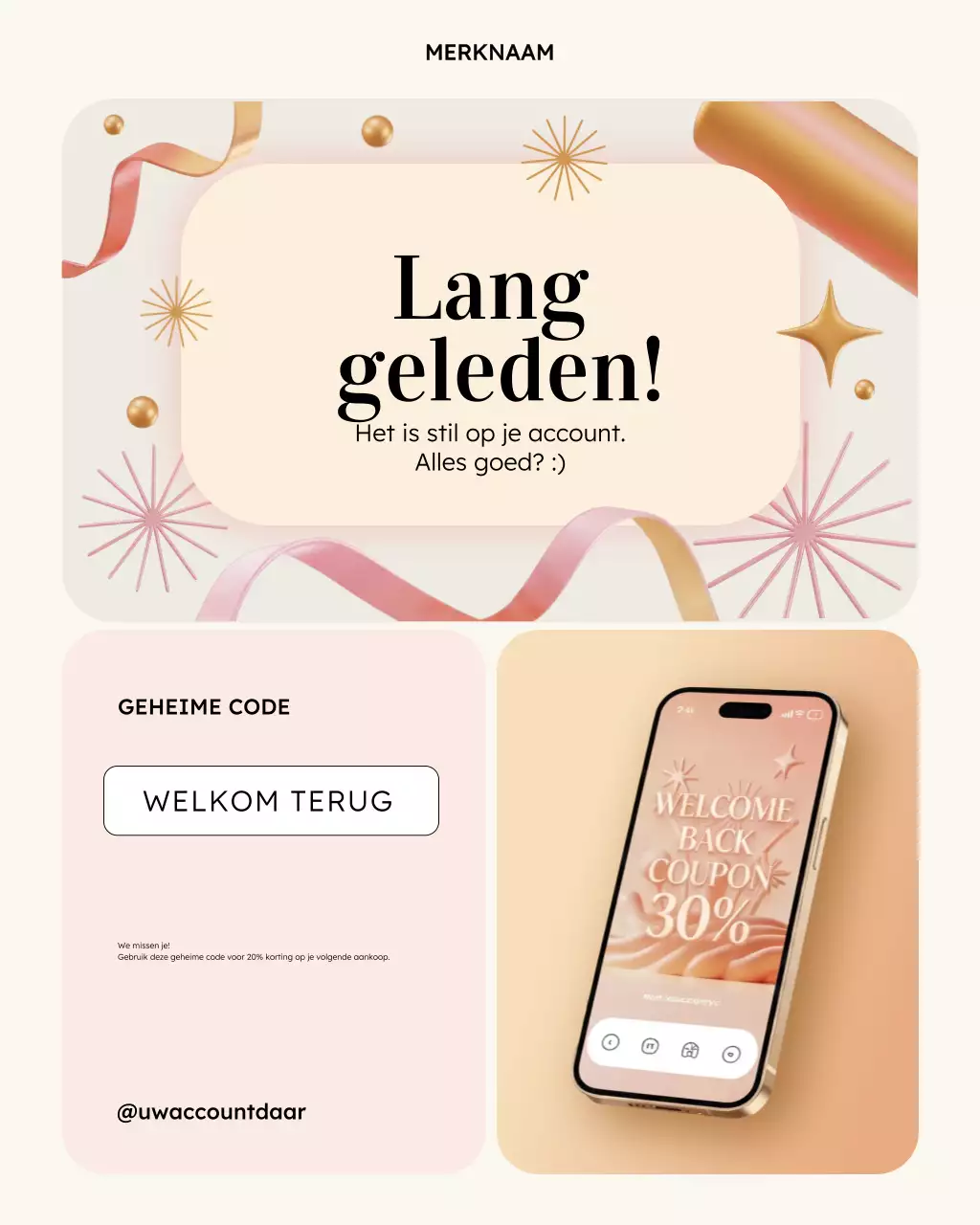 Beige Modern Kortingsactie