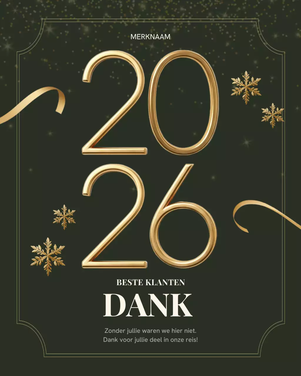 Zwarte, elegante bedankboodschap op Instagram