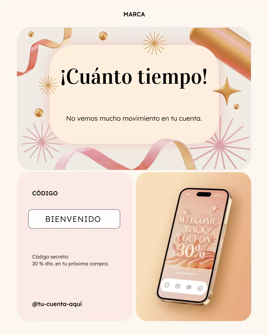 Promoción de descuento moderna en beige