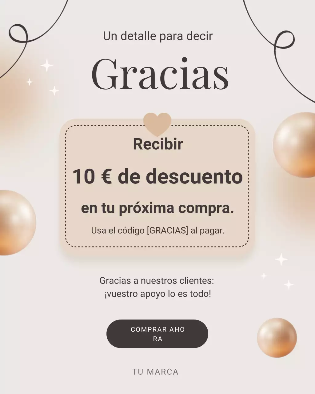 Publicación de Instagram de promoción de descuento elegante en beige