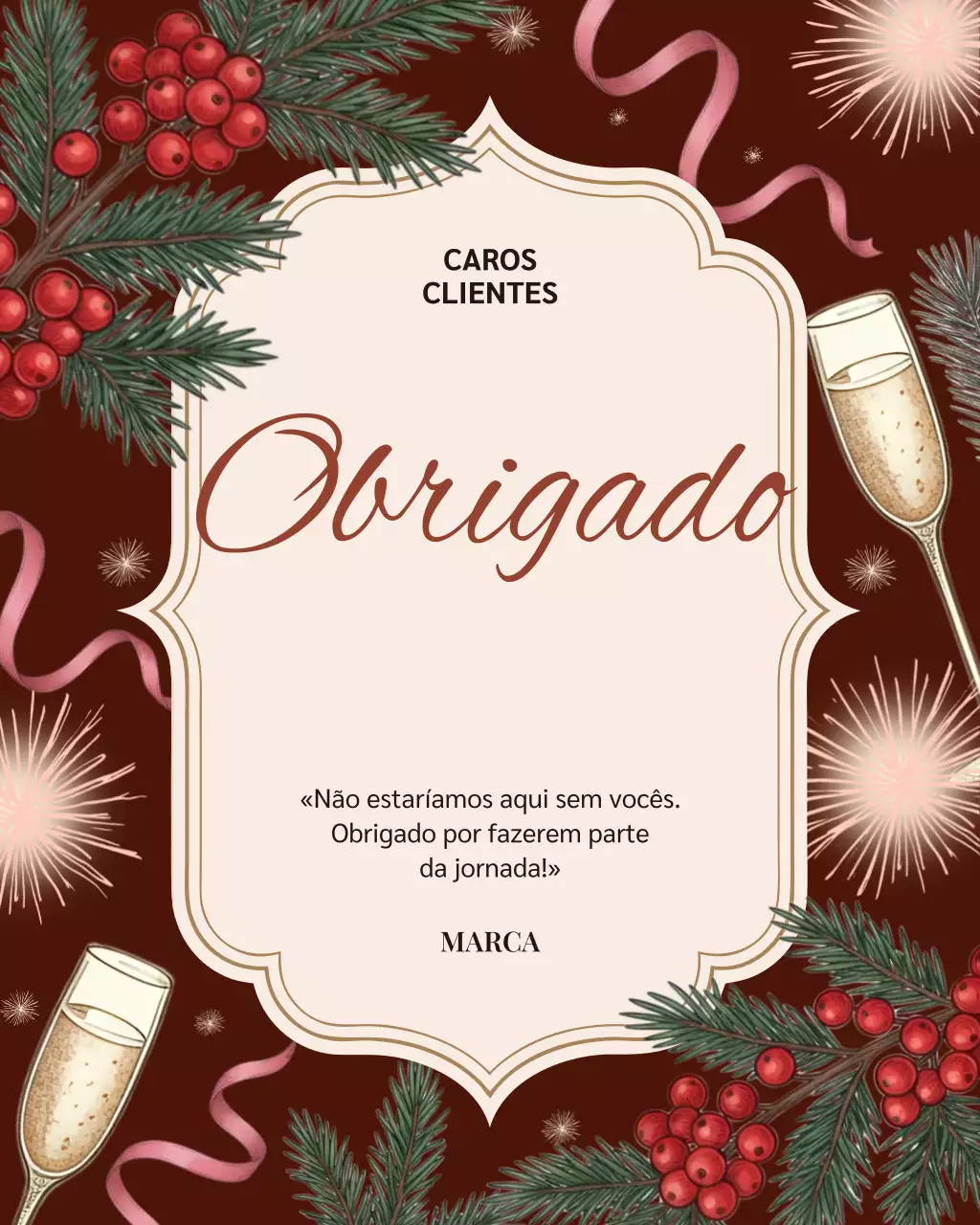 Postagem no Instagram com um cartão de agradecimento elegante em preto