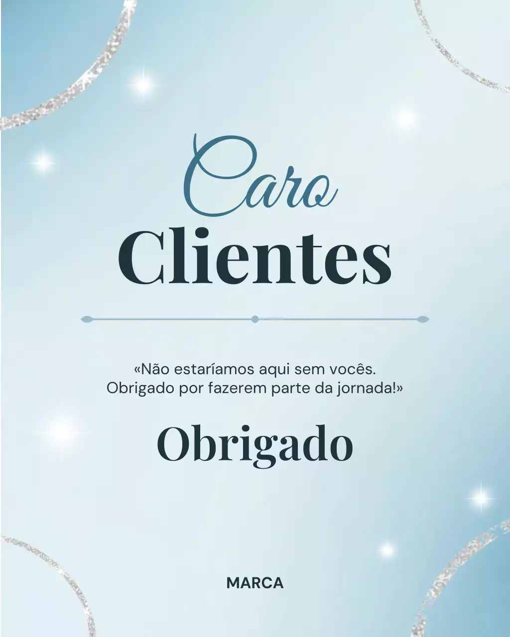 Postagem elegante e azul de agradecimento ao cliente no Instagram