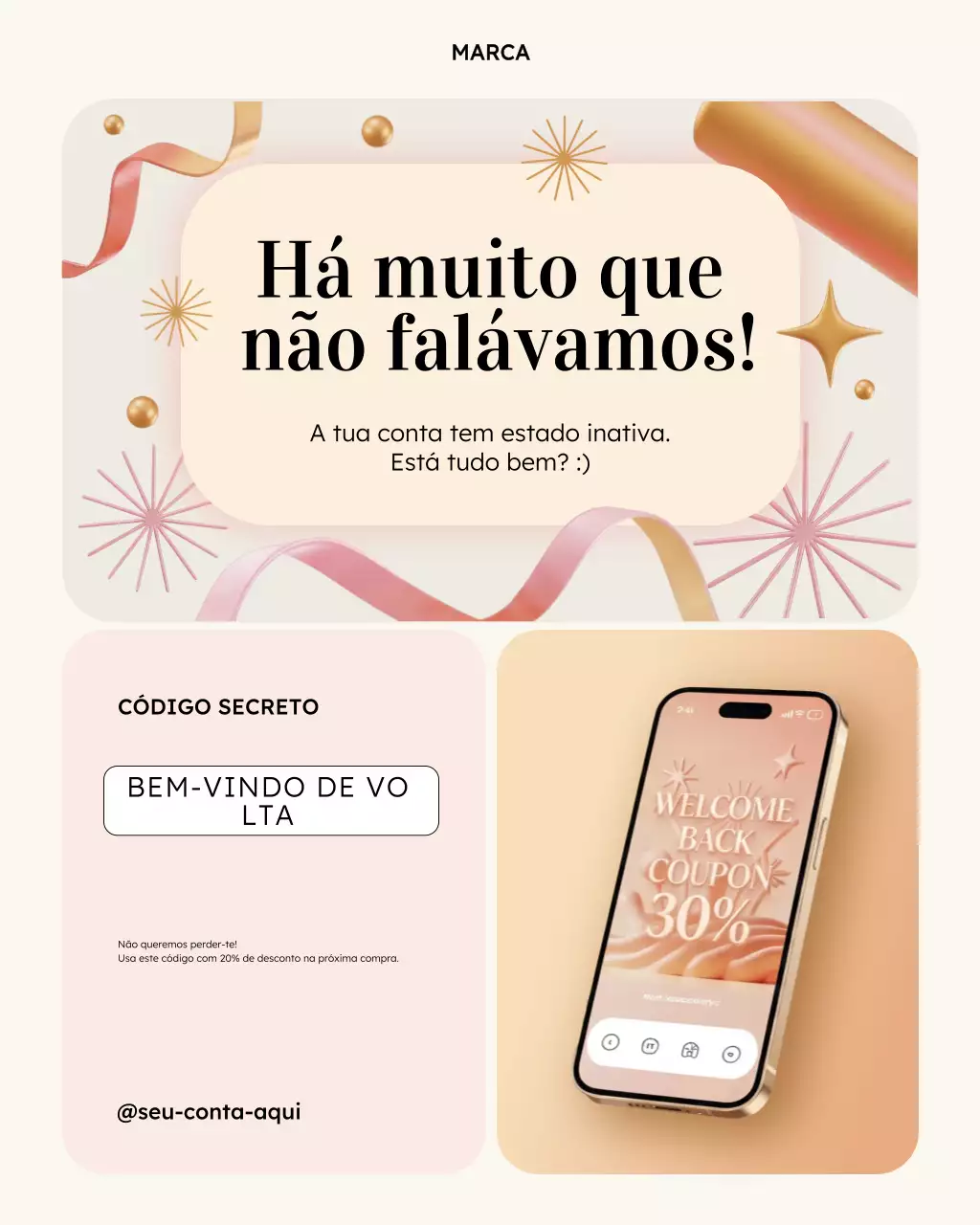 Promoção de desconto moderno bege