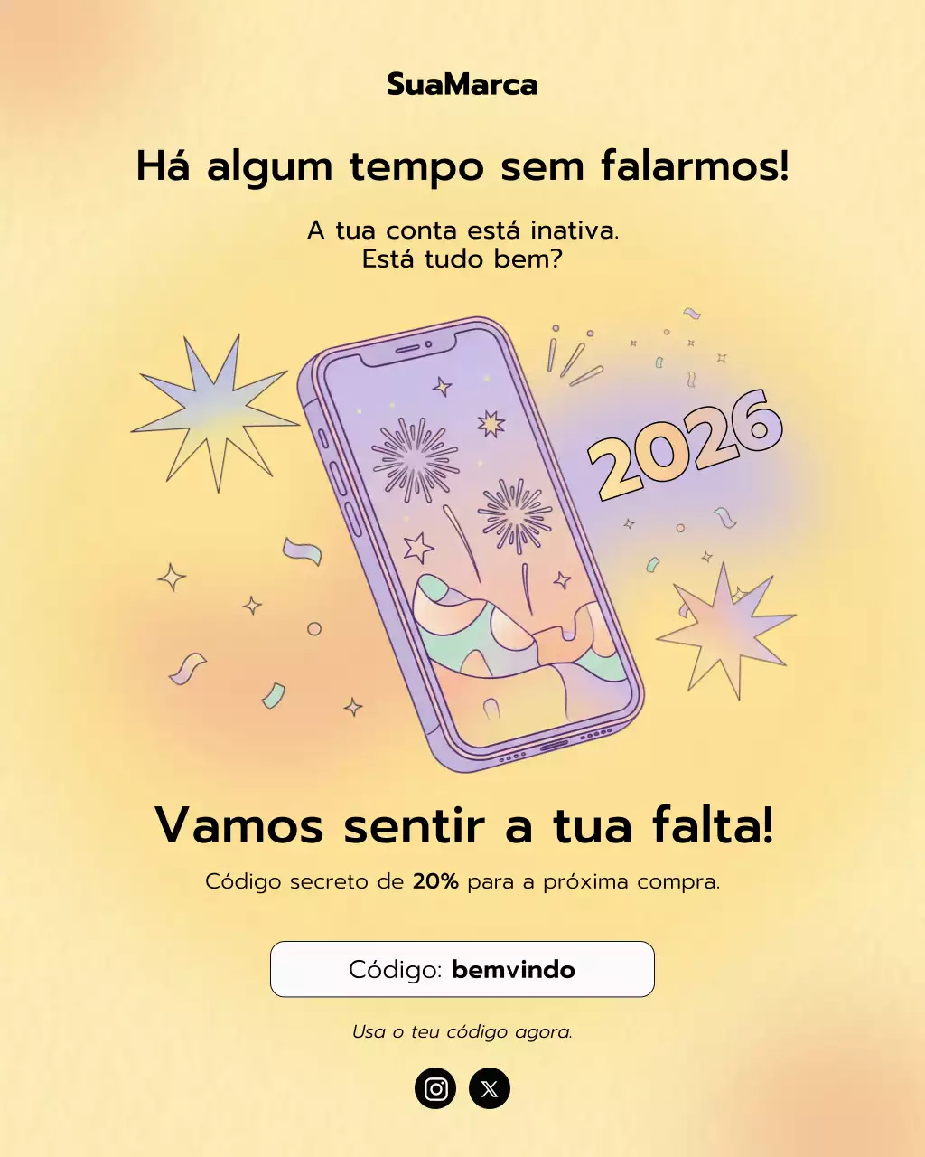 Promoção de Reengajamento Moderna em Bege
