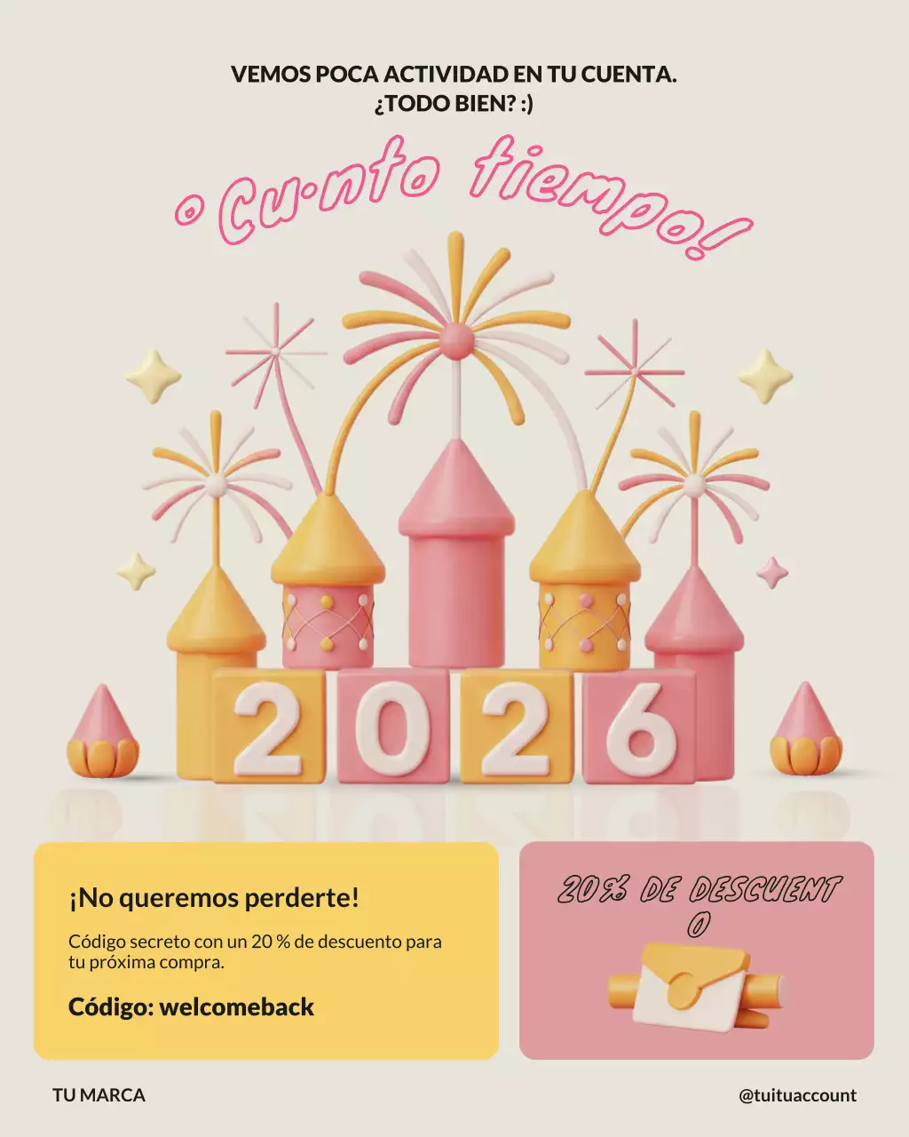 Promoción de descuento moderna rosa