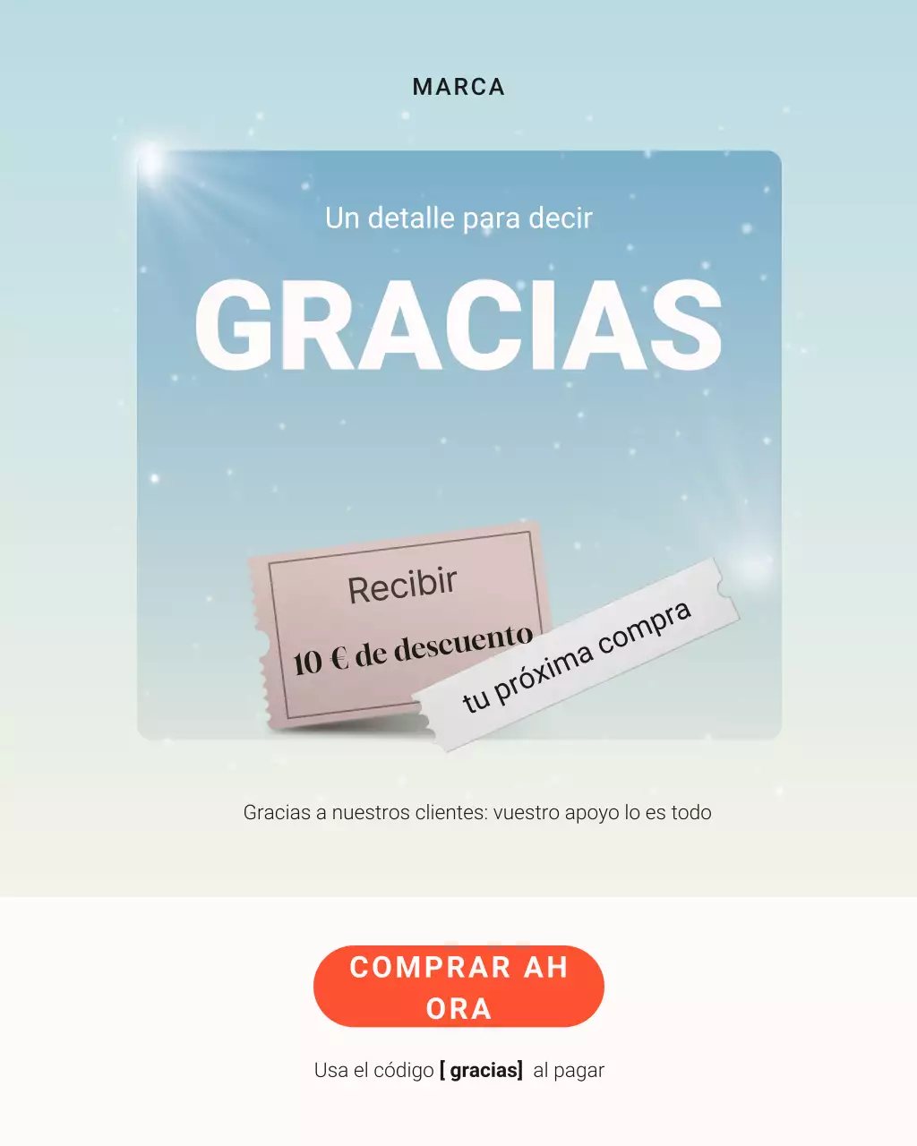 Publicación de Instagram de la promoción de agradecimiento Blue Modern