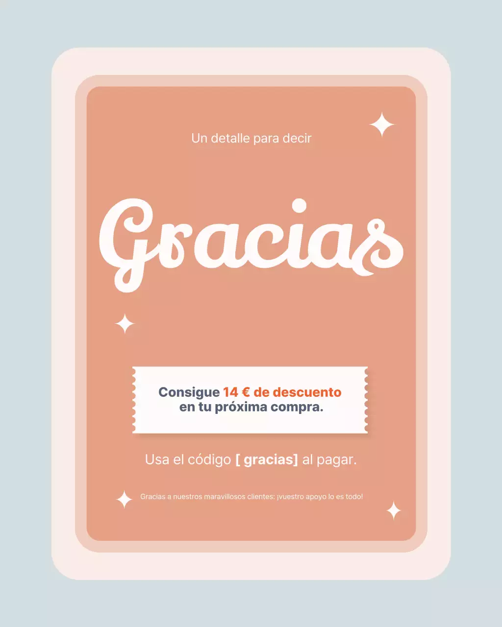 Publicación de Instagram de la promoción de agradecimiento de Coral Modern