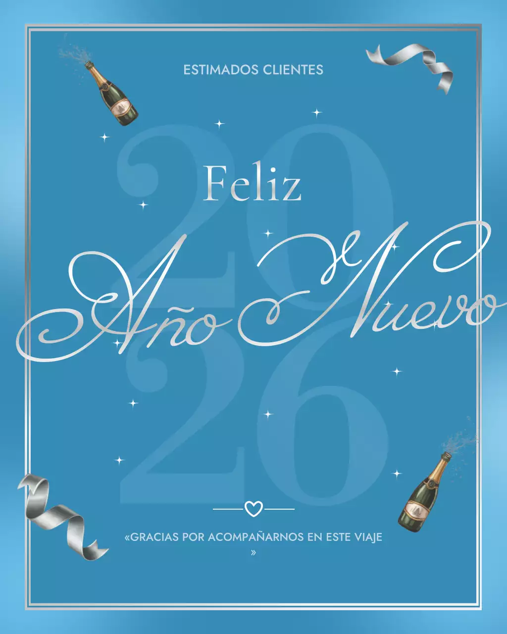 Tarjeta de agradecimiento elegante en azul para Instagram