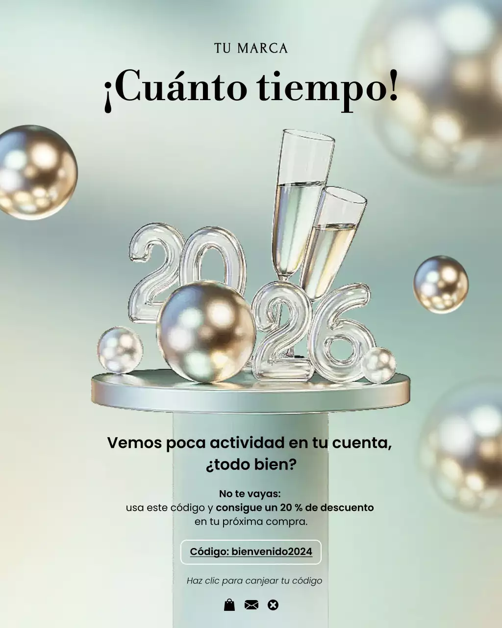 Promoción de Año Nuevo Moderna Plateada