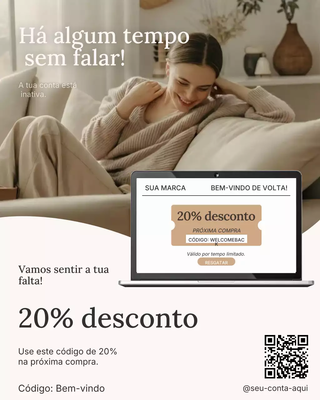 Promoção de compras moderna bege