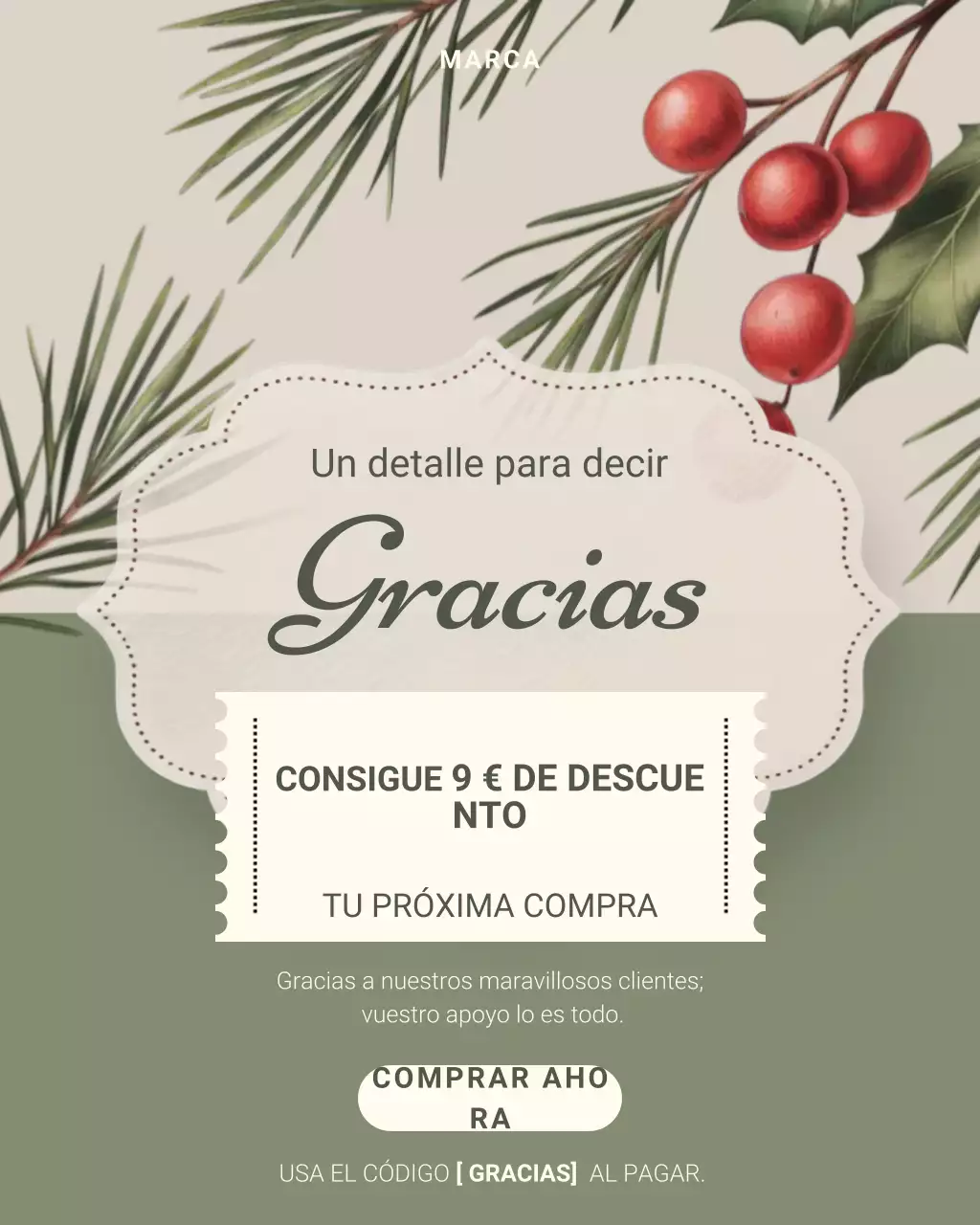 Publicación de Instagram de agradecimiento elegante en beige