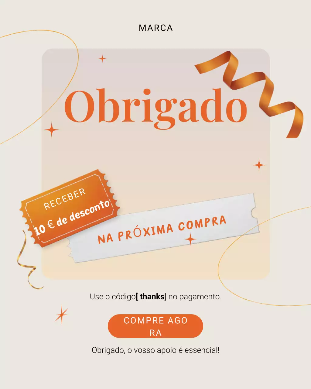 Postagem no Instagram sobre promoção de desconto da Orange Modern