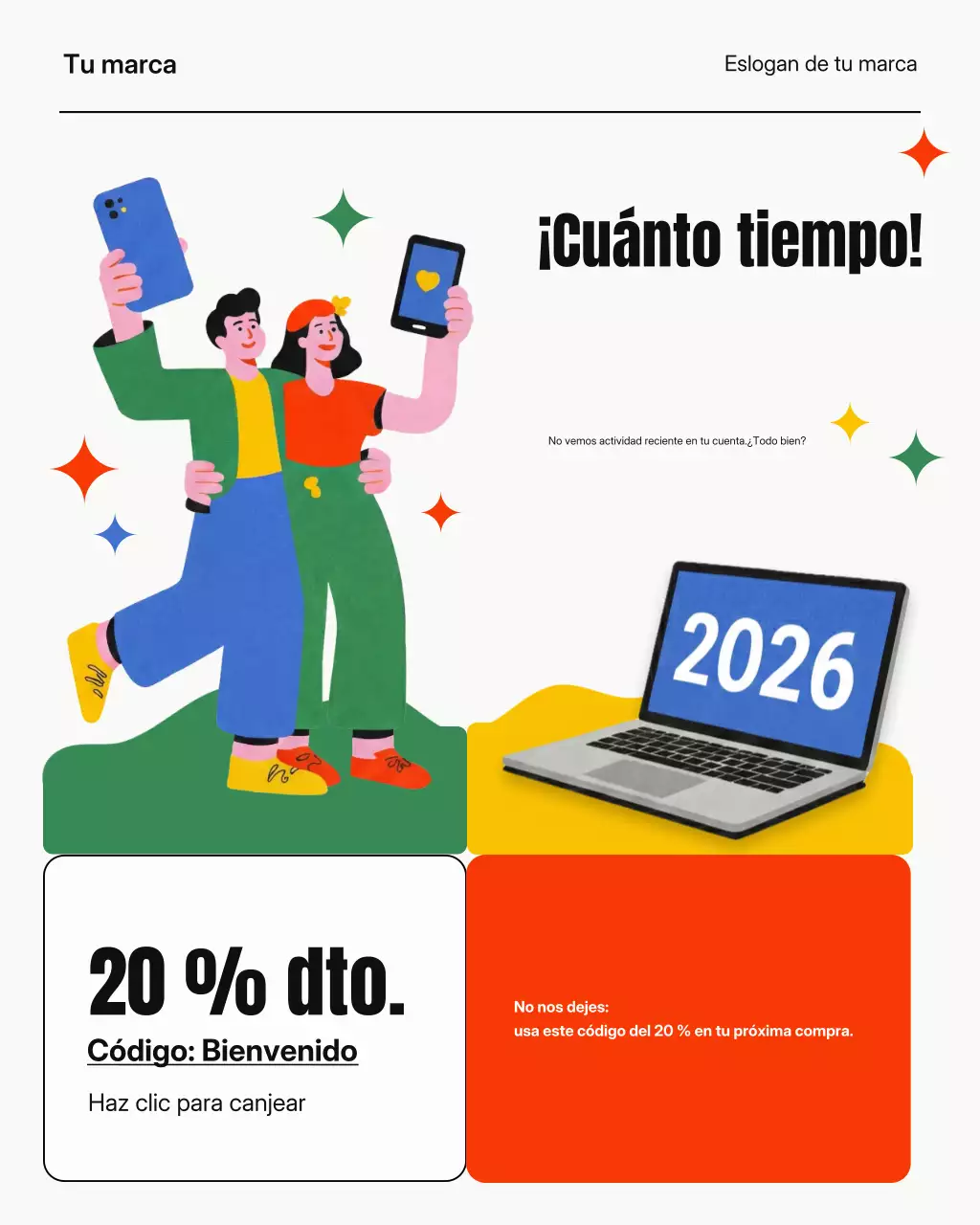 Promoción de descuento moderna y colorida