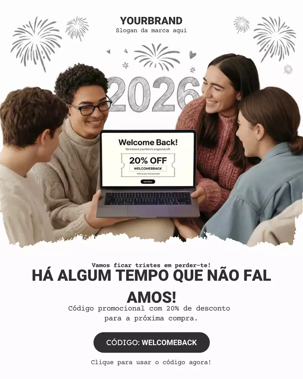 Promoção de desconto White Modern