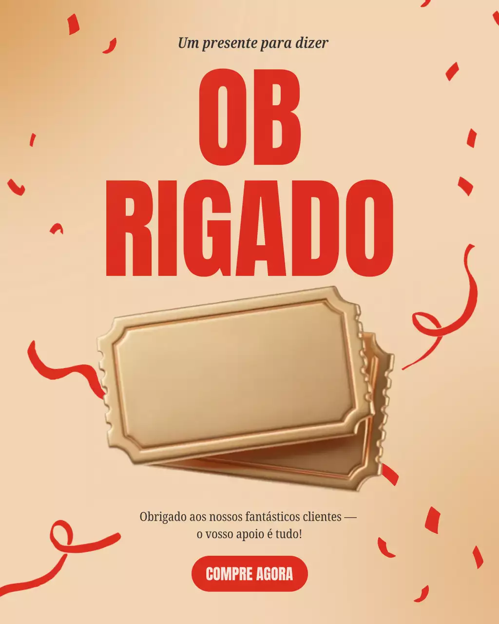 Postagem de agradecimento moderna bege para promoção no Instagram