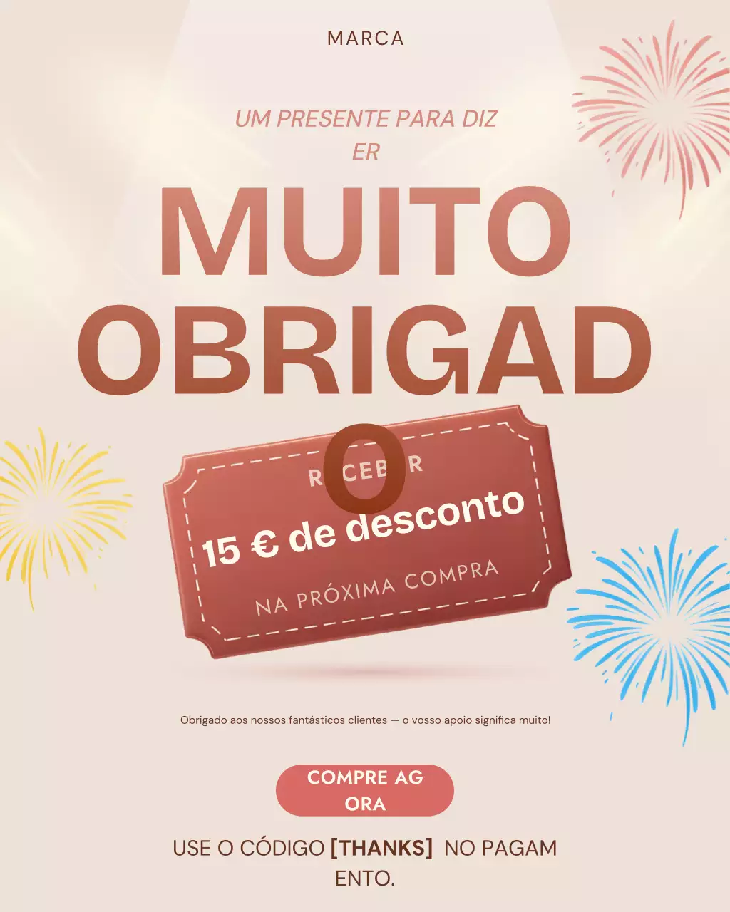 Postagem no Instagram sobre a promoção de produtos modernos em tons de bege