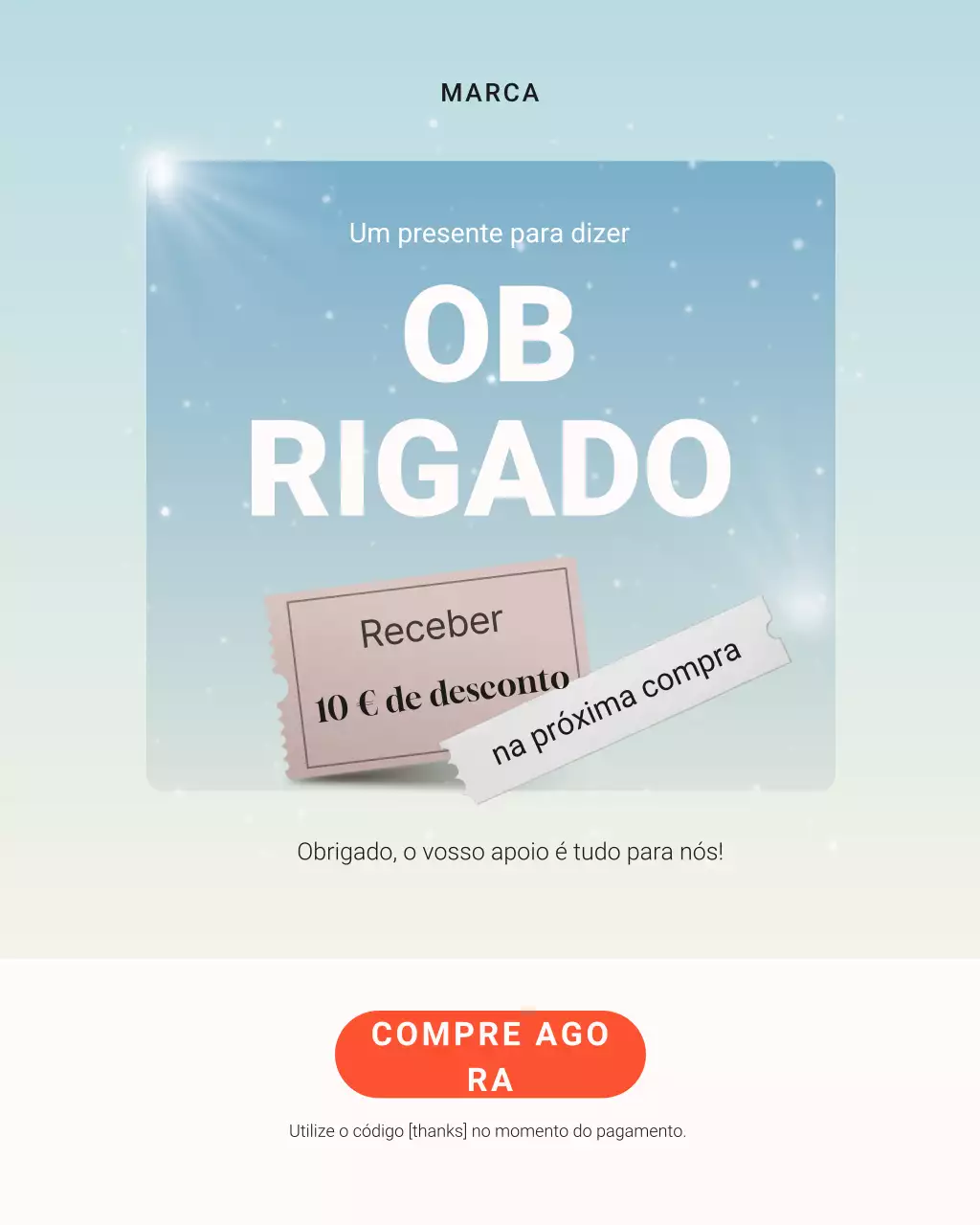 Postagem promocional moderna e azul de agradecimento no Instagram