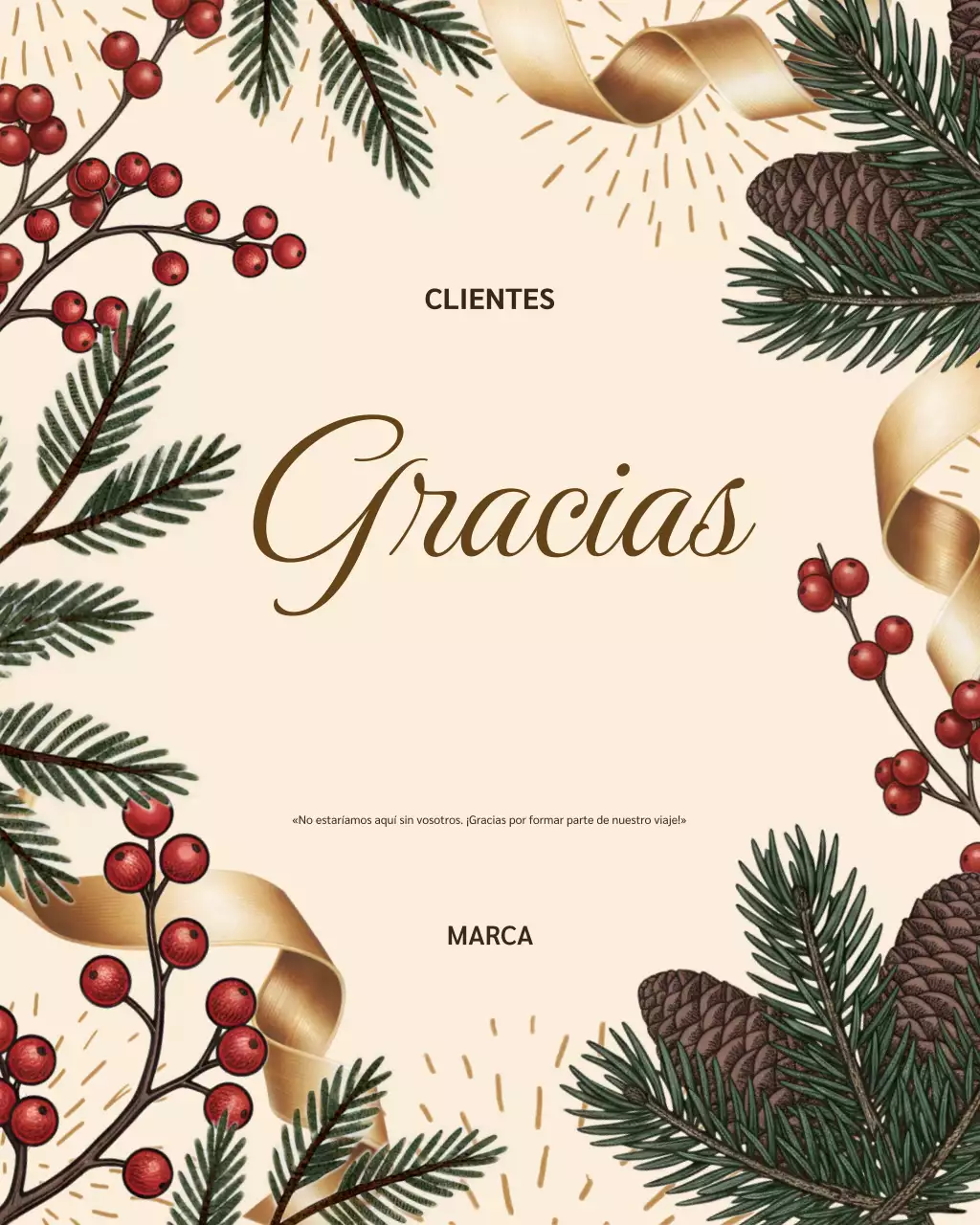 Publicación de Instagram de tarjeta de agradecimiento botánica beige