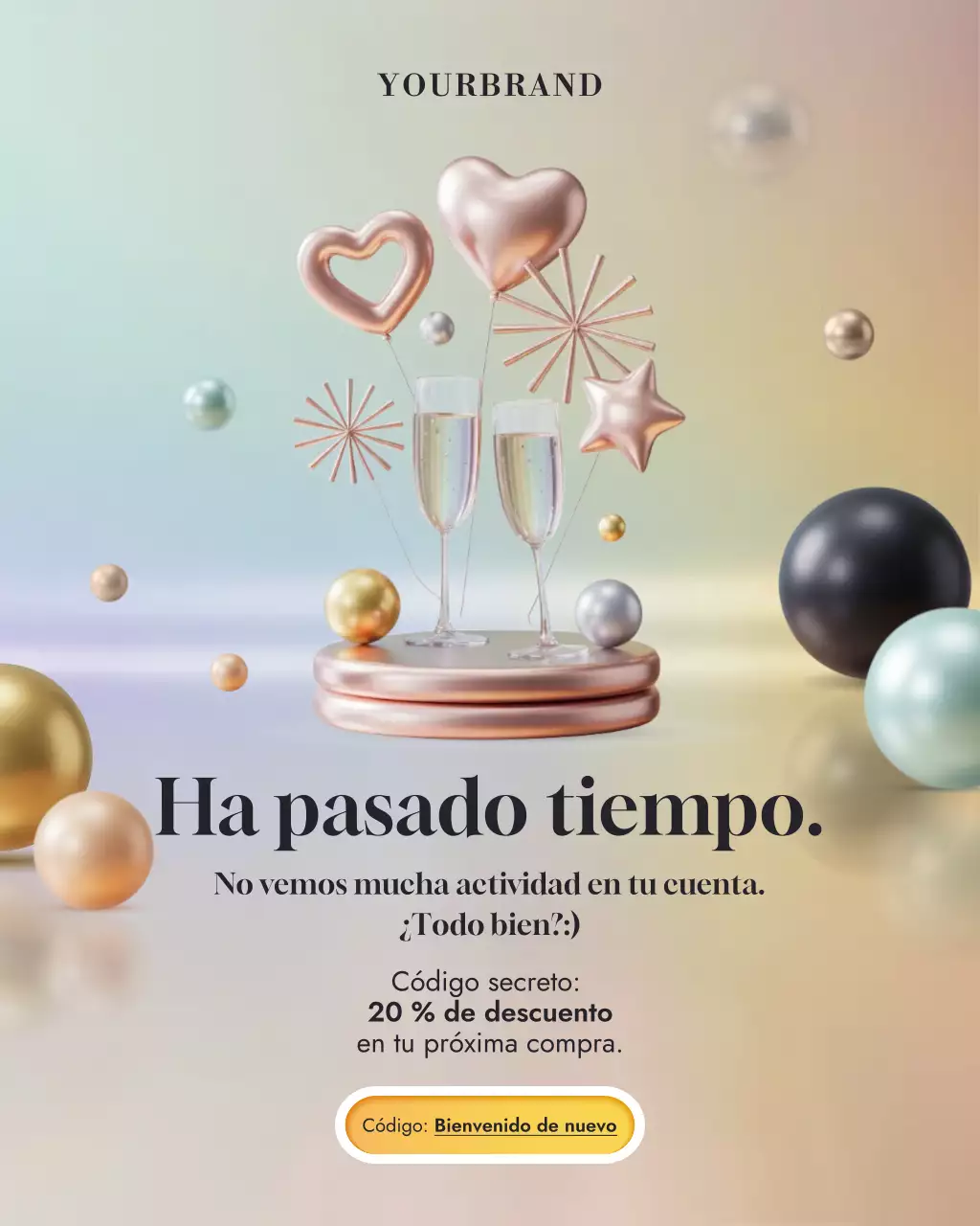 Promoción de reencuentro elegante con arcoíris