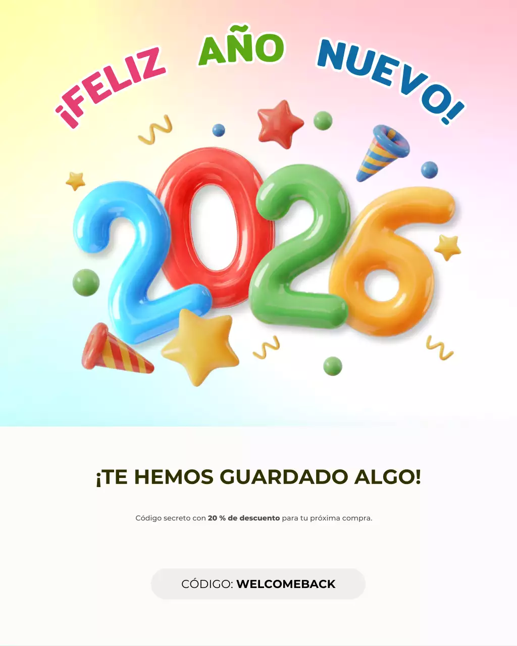 Promoción de descuento Rainbow Modern