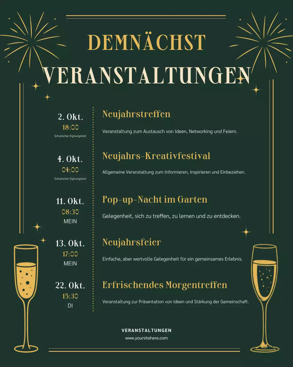 Ankündigung einer eleganten Green-Event-Veranstaltung auf Instagram