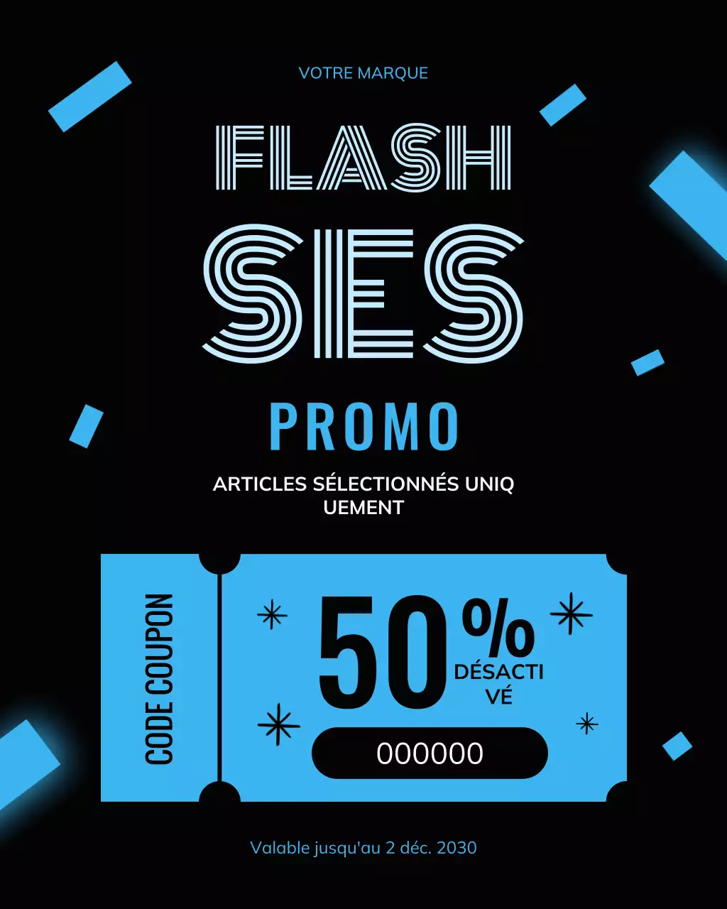 Publication Instagram de promotion des soldes Blue Modern