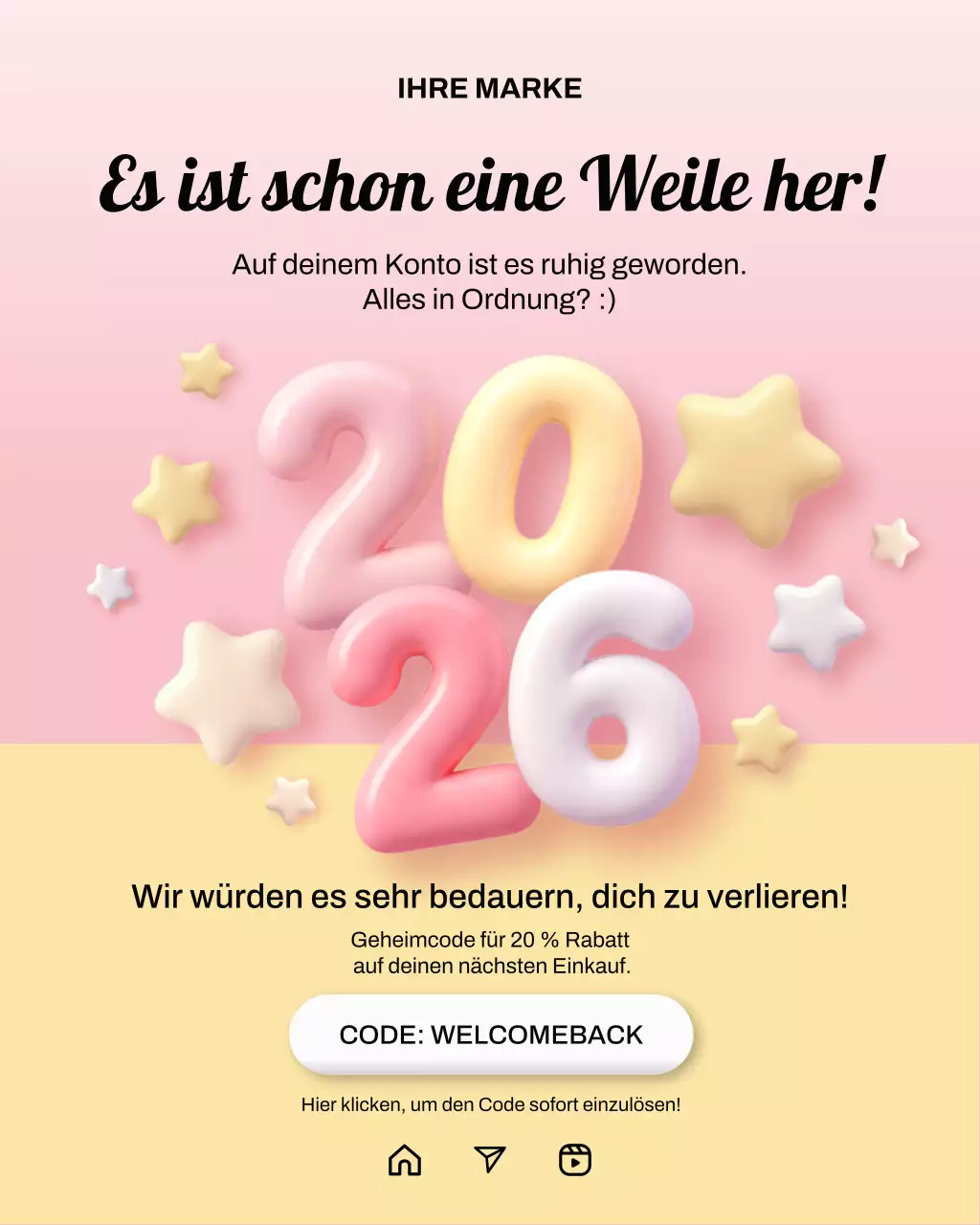 Moderne Rabattaktion in Pink und Gelb