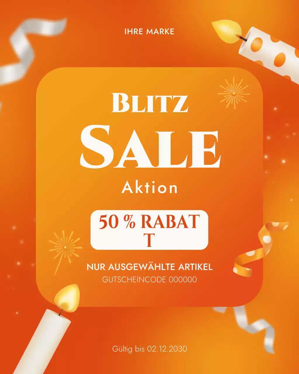 Instagram-Post zur Verkaufsaktion „Orange Bold“