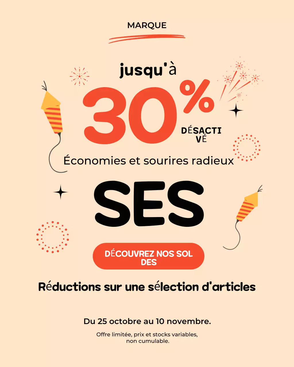 Beige tendance promotion des soldes Instagram Portrait