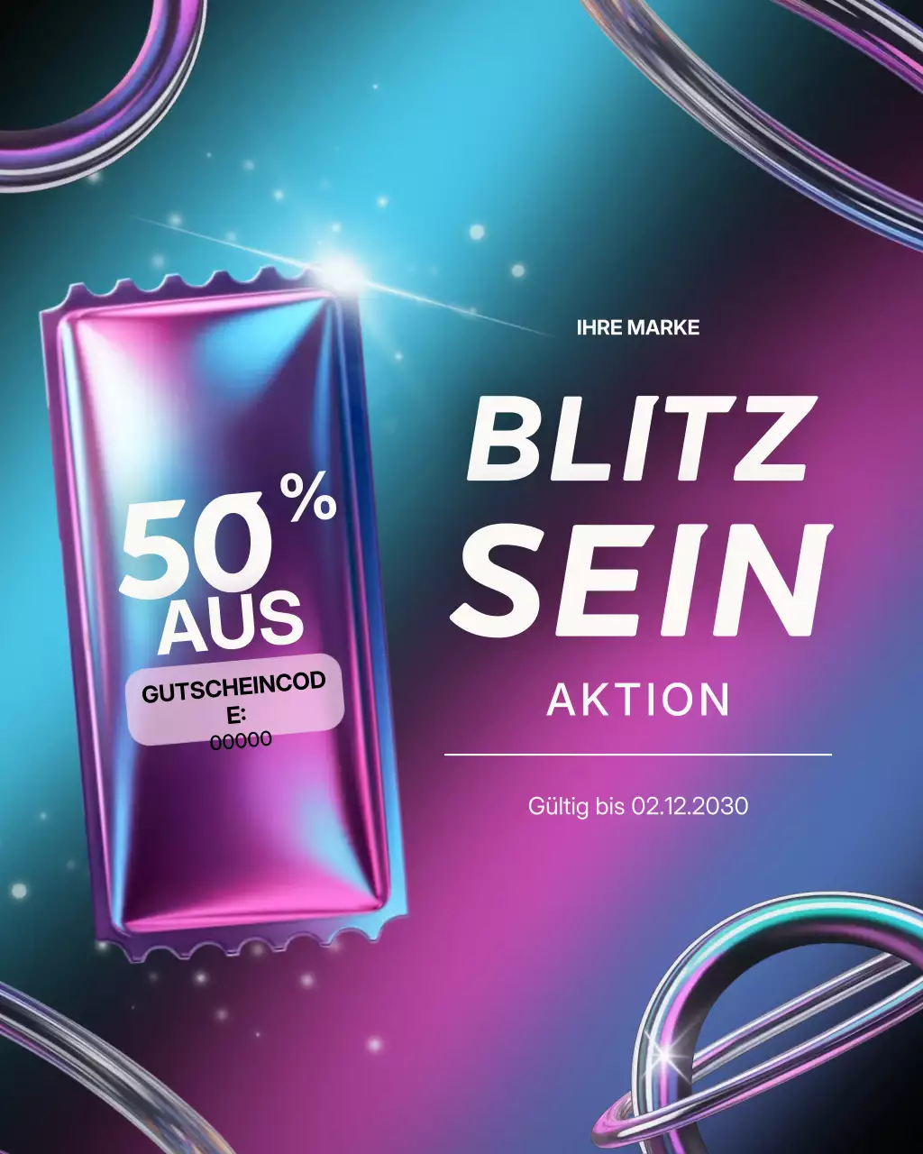 Farbenfroher, moderner Instagram-Post zur Verkaufsaktion