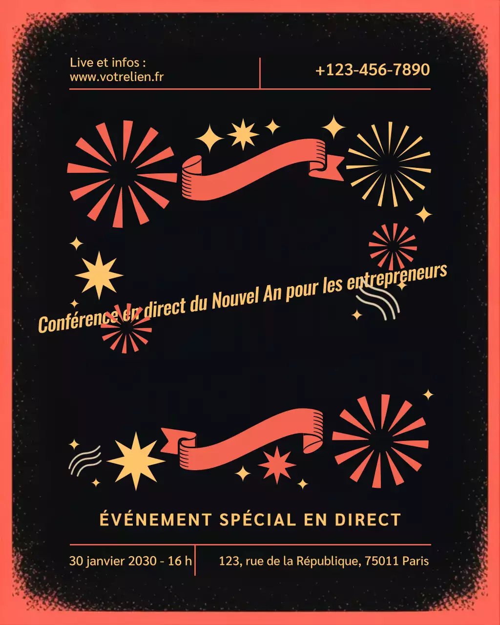 Événement Instagram vertical Red Retro Business Live Event