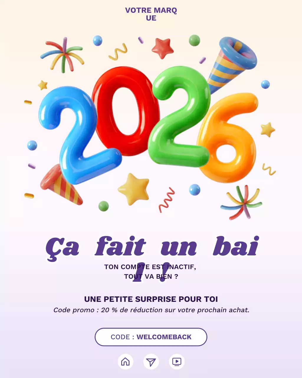 Promotion de retour festive arc-en-ciel