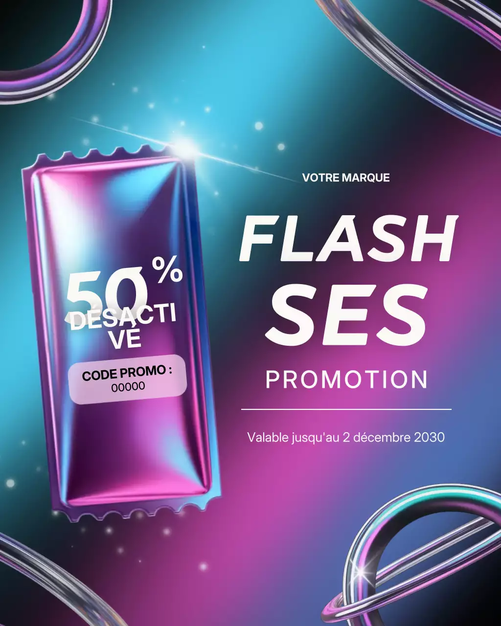 Publication Instagram d'une promotion de solde moderne et colorée