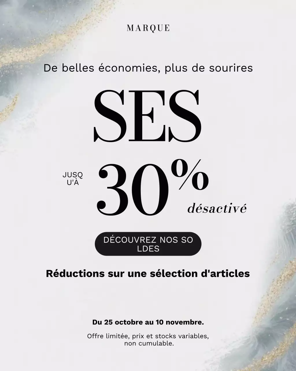 Portrait Instagram de promotion de vente moderne grise