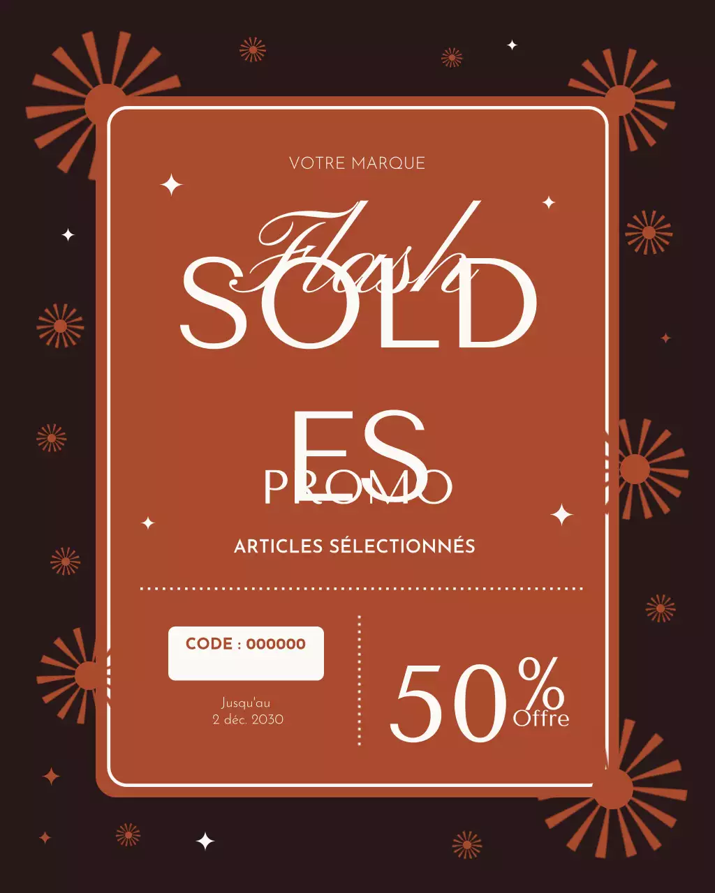Publication Instagram de la publicité pour la promotion des soldes Orange Bold