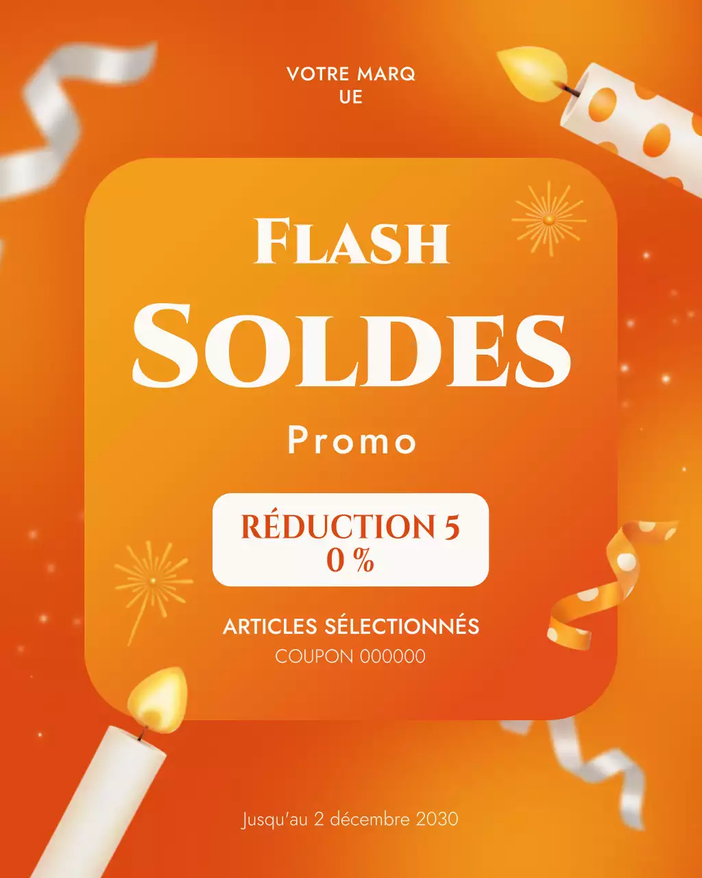 Publication Instagram de la promotion Orange Bold Sale