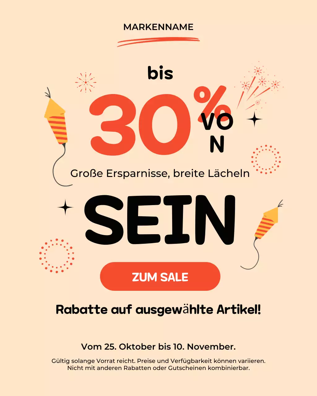 Beige Trendy Sale Promotion Instagram Portrait