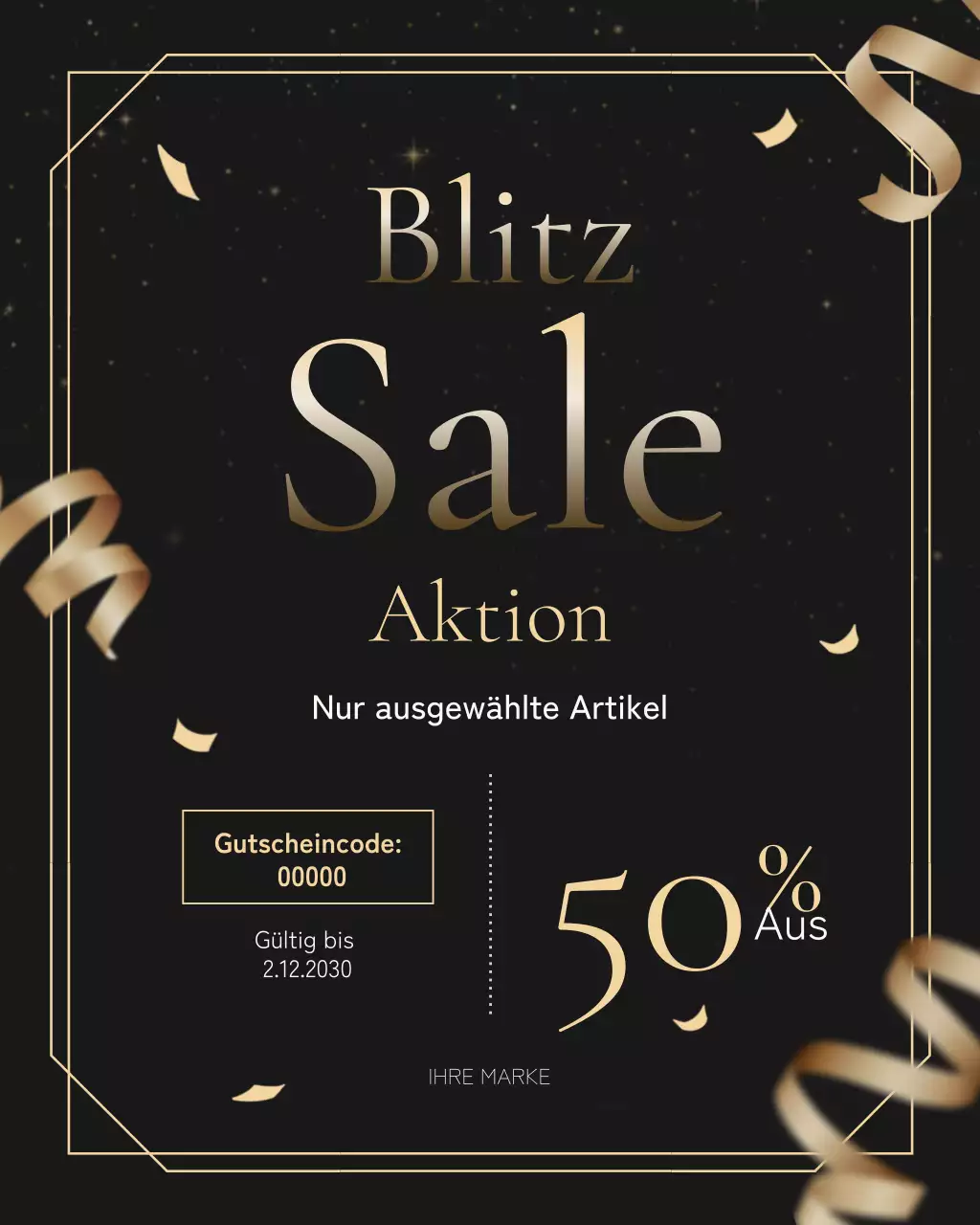 Instagram-Post zur Verkaufsaktion für moderne schwarze Kleidung