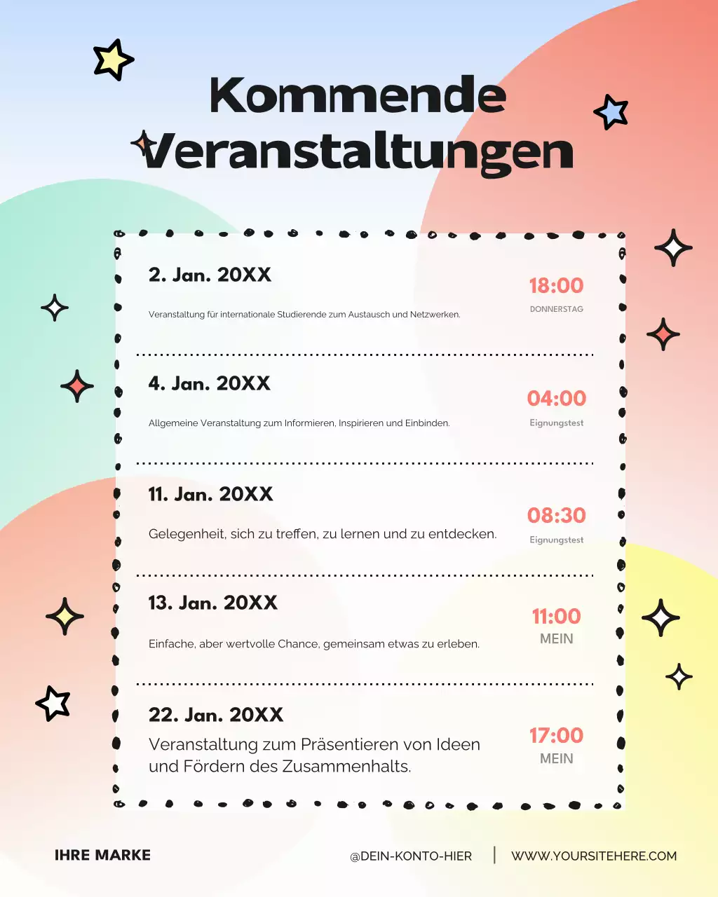 Ankündigung einer Veranstaltung im Pastell-Modern-Stil auf Instagram