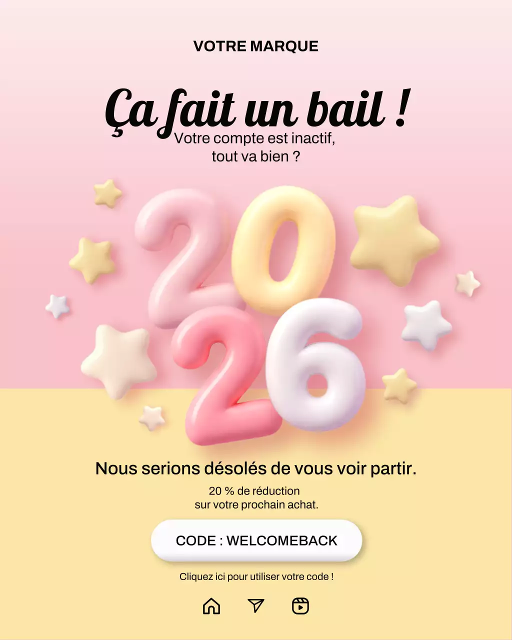 Promotion moderne rose et jaune