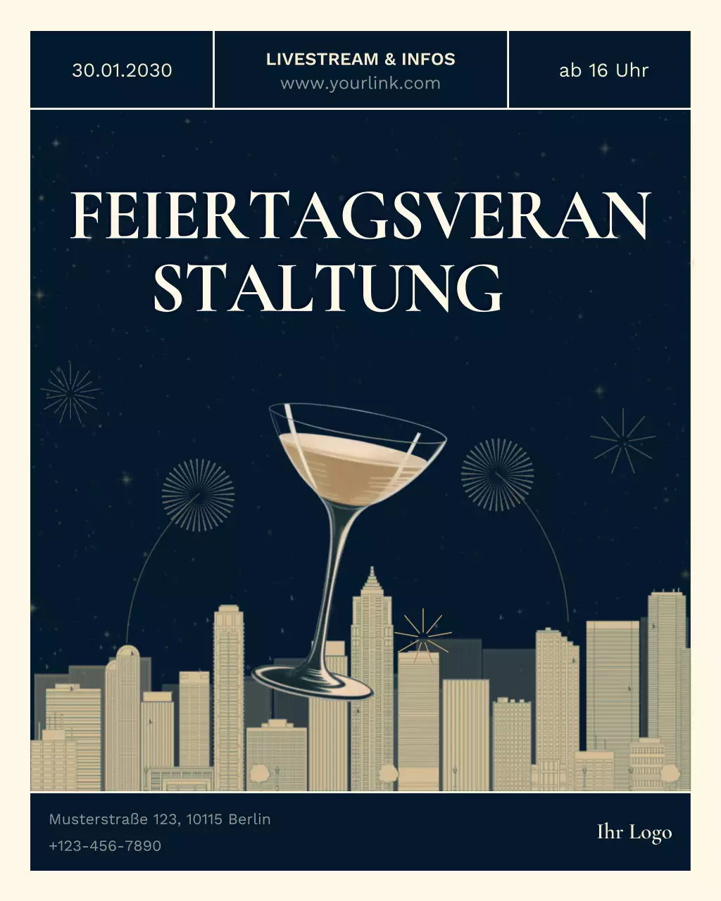 Elegantes Business-Live-Event auf Instagram (vertikal)