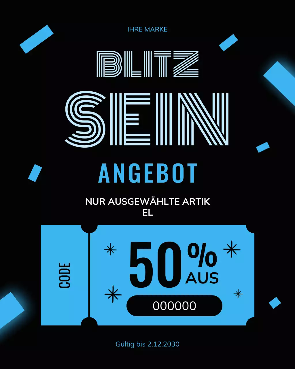 Instagram-Post zur Verkaufsaktion von Blue Modern