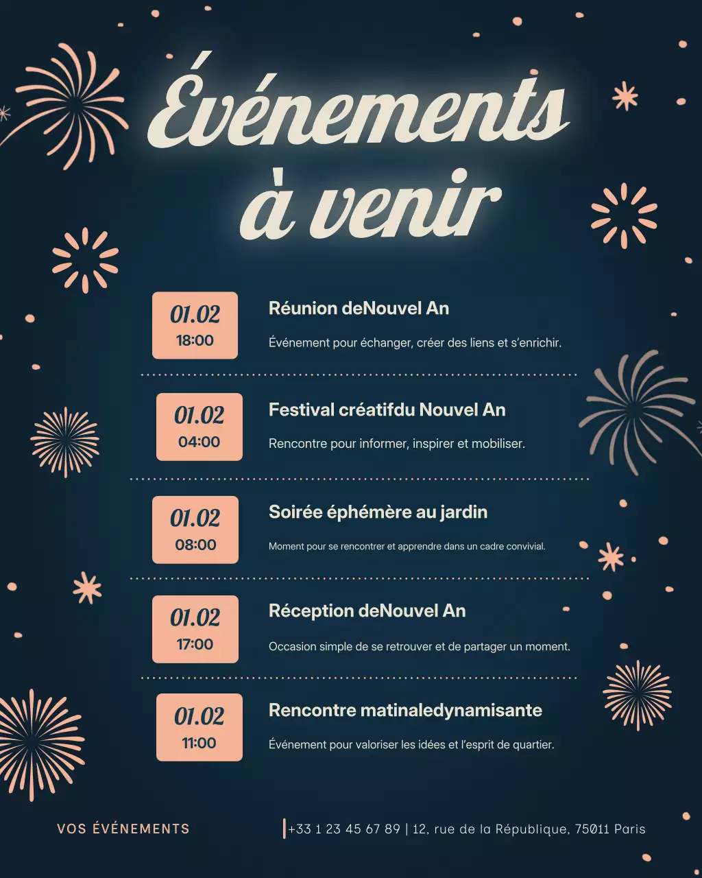 Annonce d'événement élégant de la marine sur Instagram