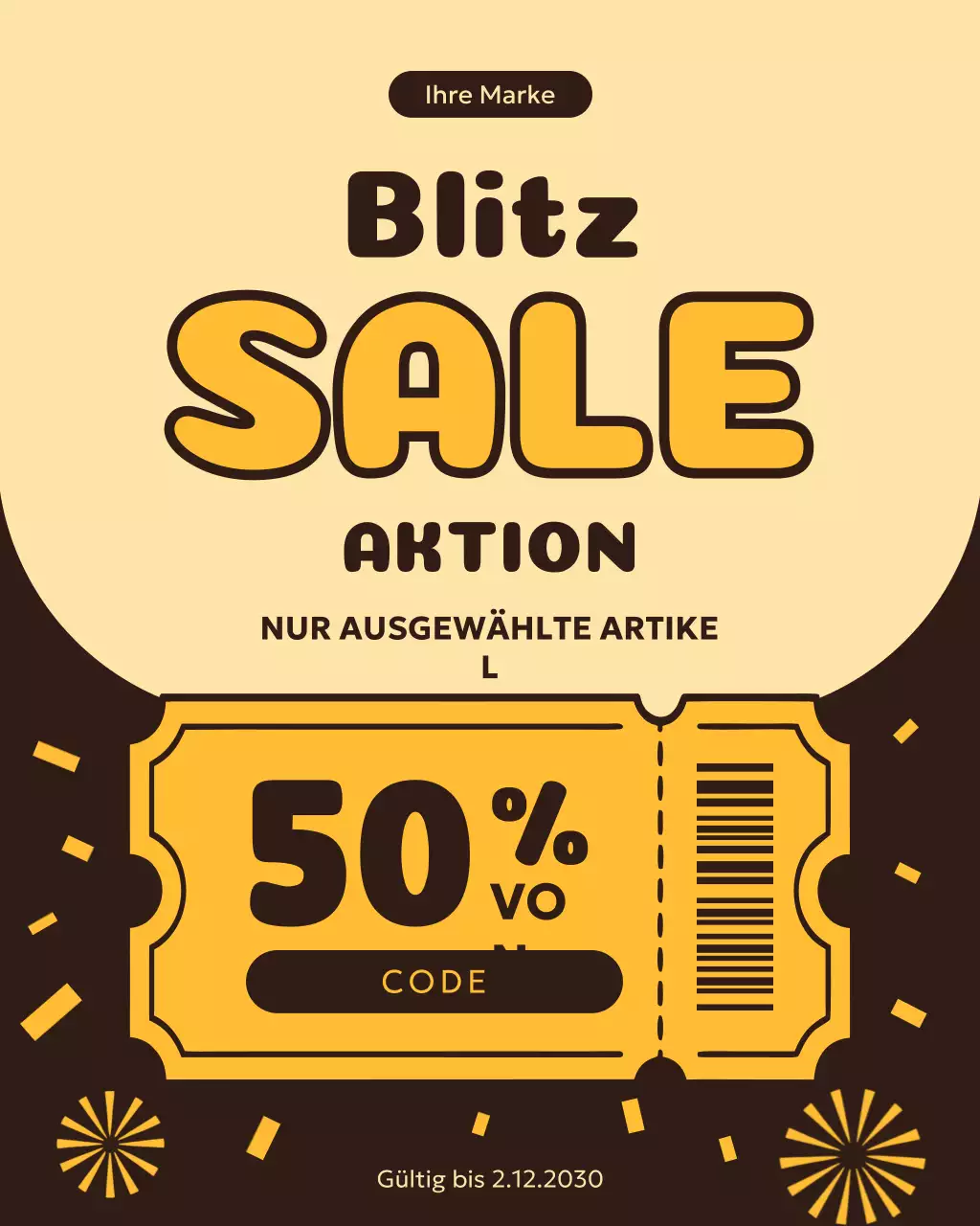 Instagram-Post zur Orange Retro-Aktionswerbung