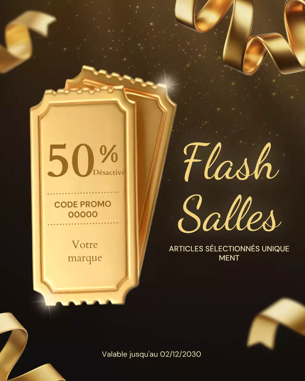 Publicité pour la promotion Gold Modern Sale sur Instagram