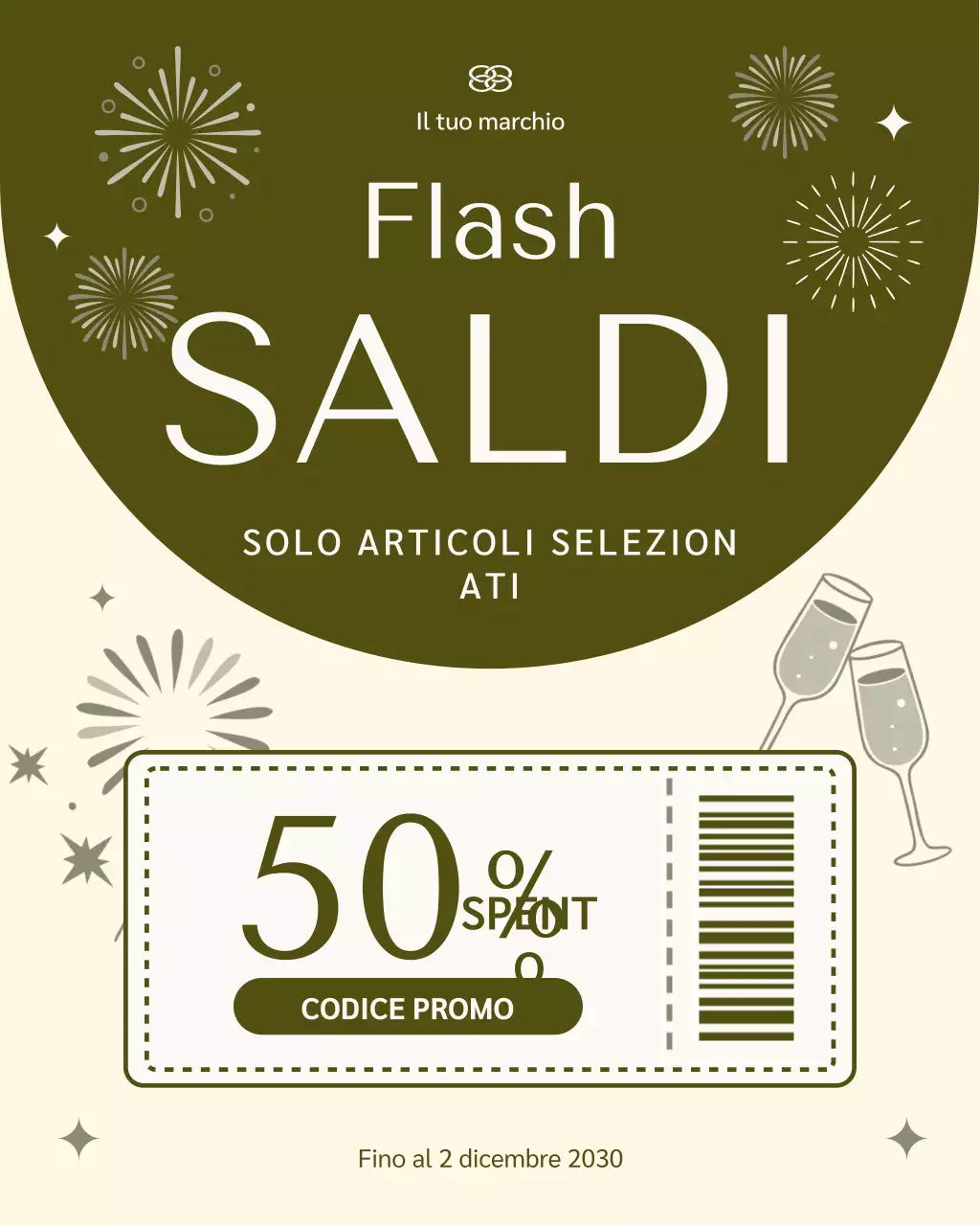 Post Instagram sulla promozione Olive Modern Sale