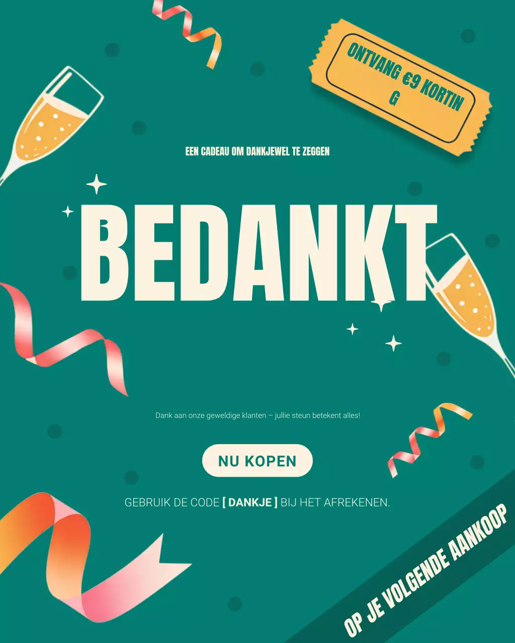 Teal Modern bedankje Instagram-post